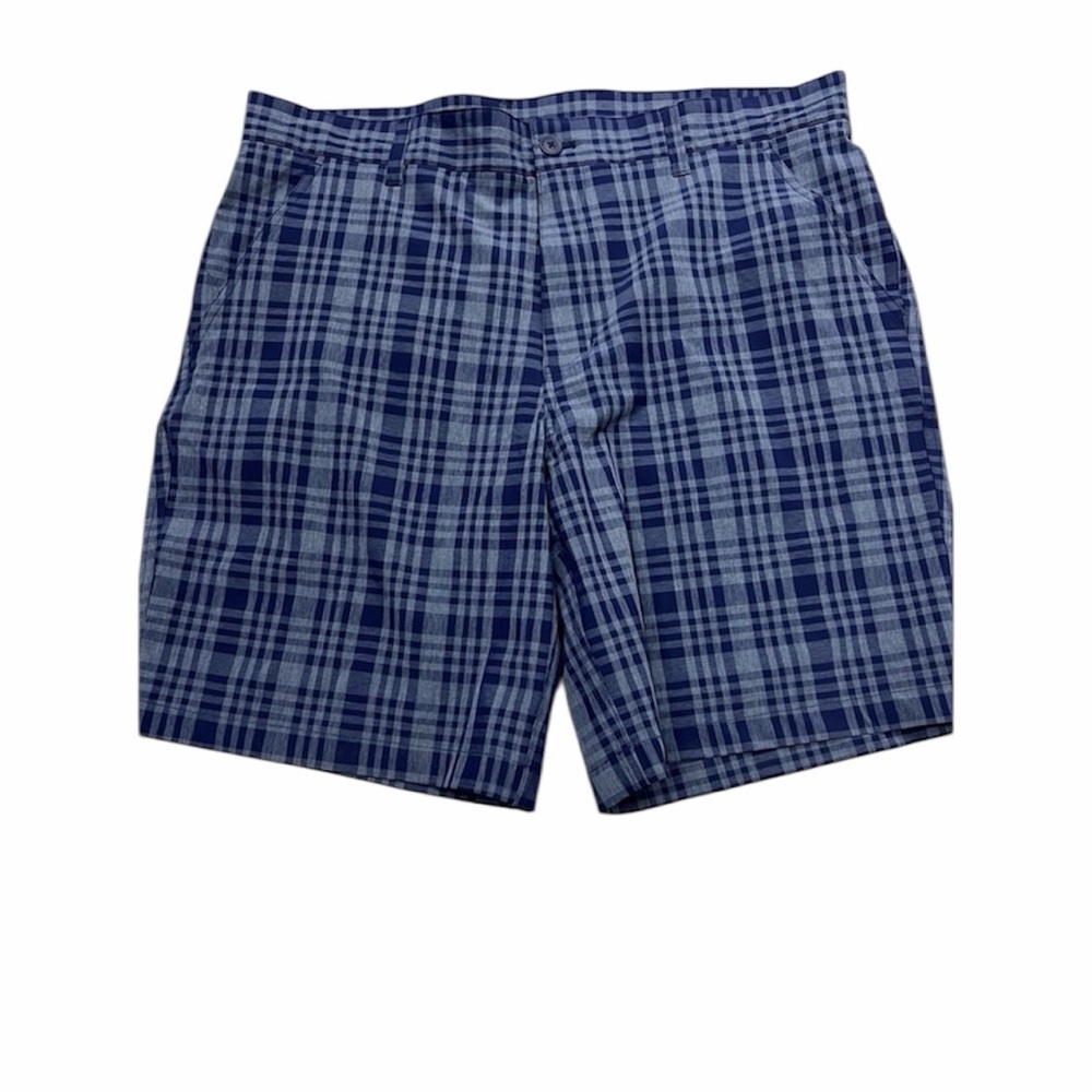 Rorie Whelan Golf Shorts Mens Blue Plaid  NWT 9” Inseam Size 38